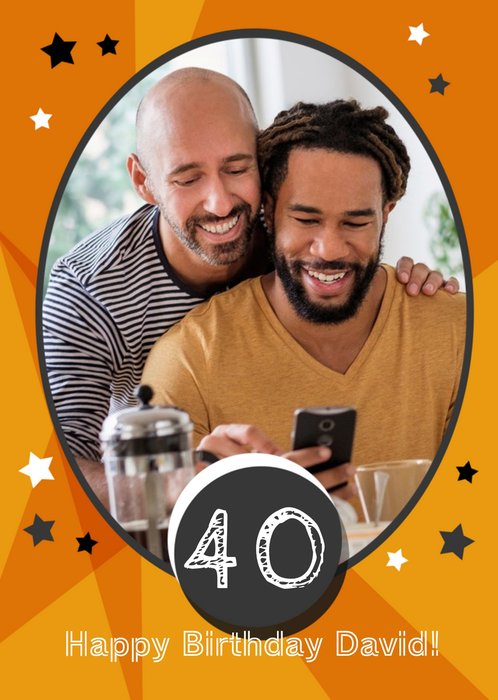 Customised 40th Birthday Cards - Use your own pictures to create a photo birthday card