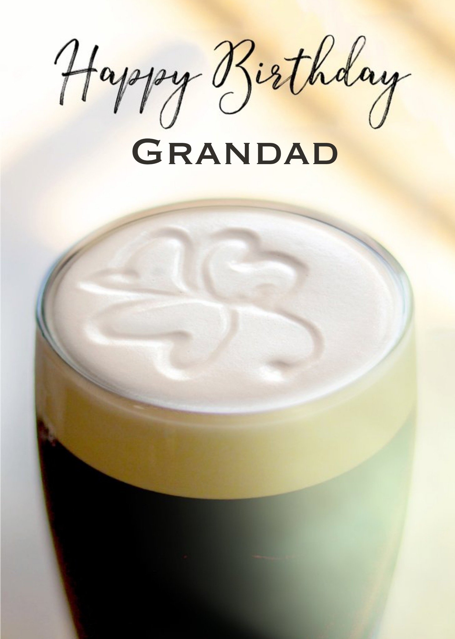 Harmonia Ireland Photo Of Shamrock In Beer Birthday Card Ecard