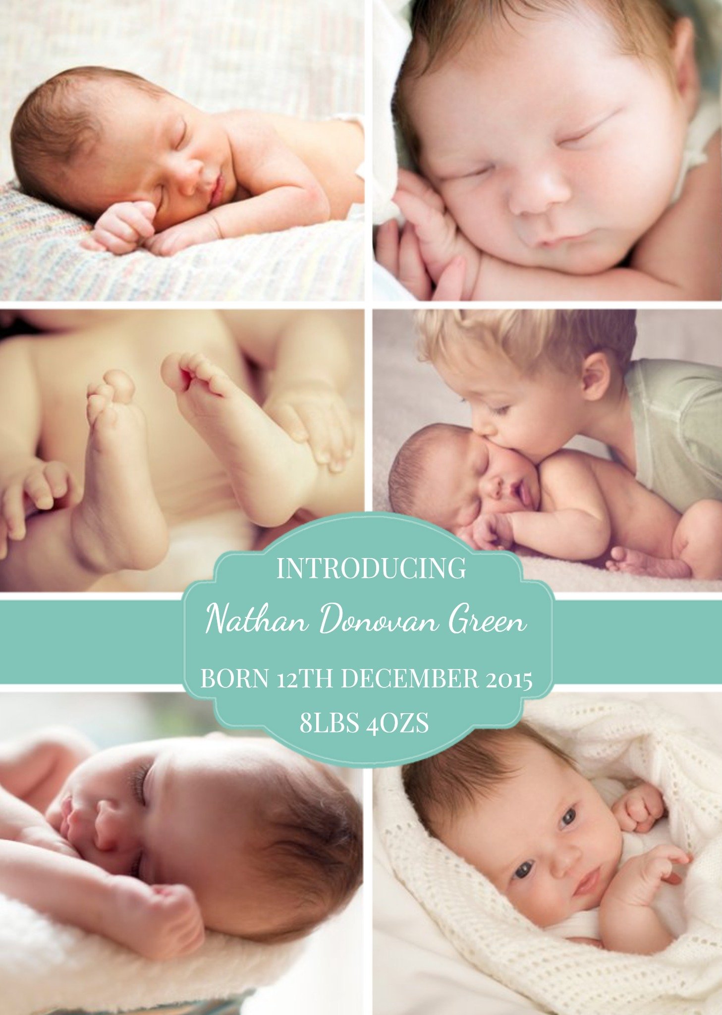 New Baby Announcement Photo Card Ecard