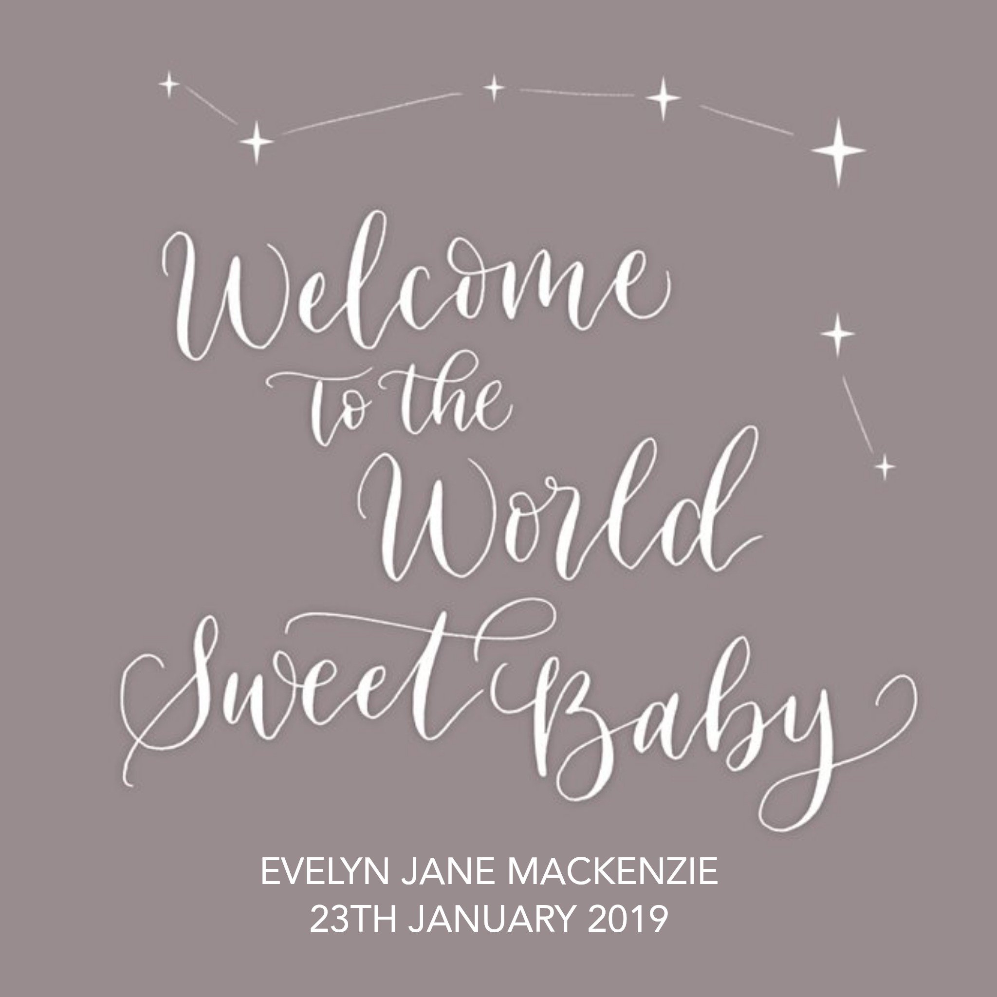 Moonpig Welcome To The World Sweet Baby Personalised Card, Square