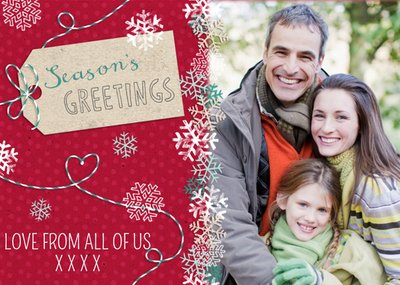 Snowflakes And Season's Greetings  From The Family Christmas Card