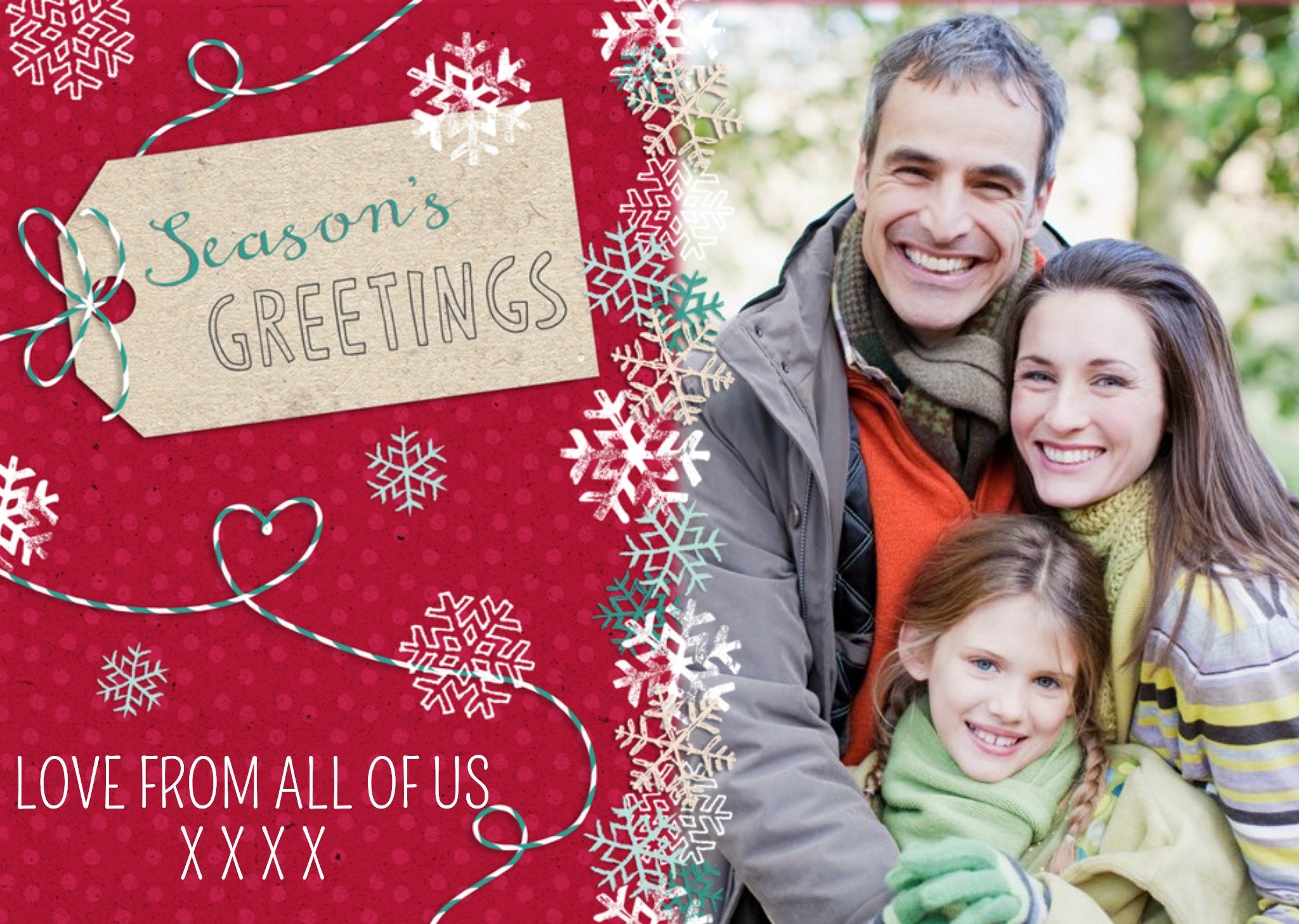 Moonpig Snowflakes And Season's Greetings From The Family Christmas Card Ecard
