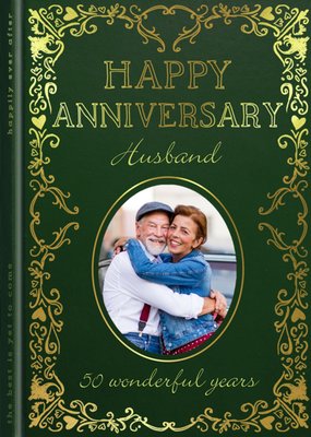 Happy Anniversary Husband 50 Wonderful Years Photo Upload Card