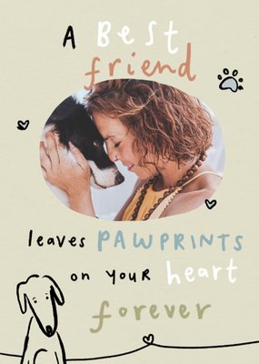 Pawprints On Your Heart Photo Upload Card