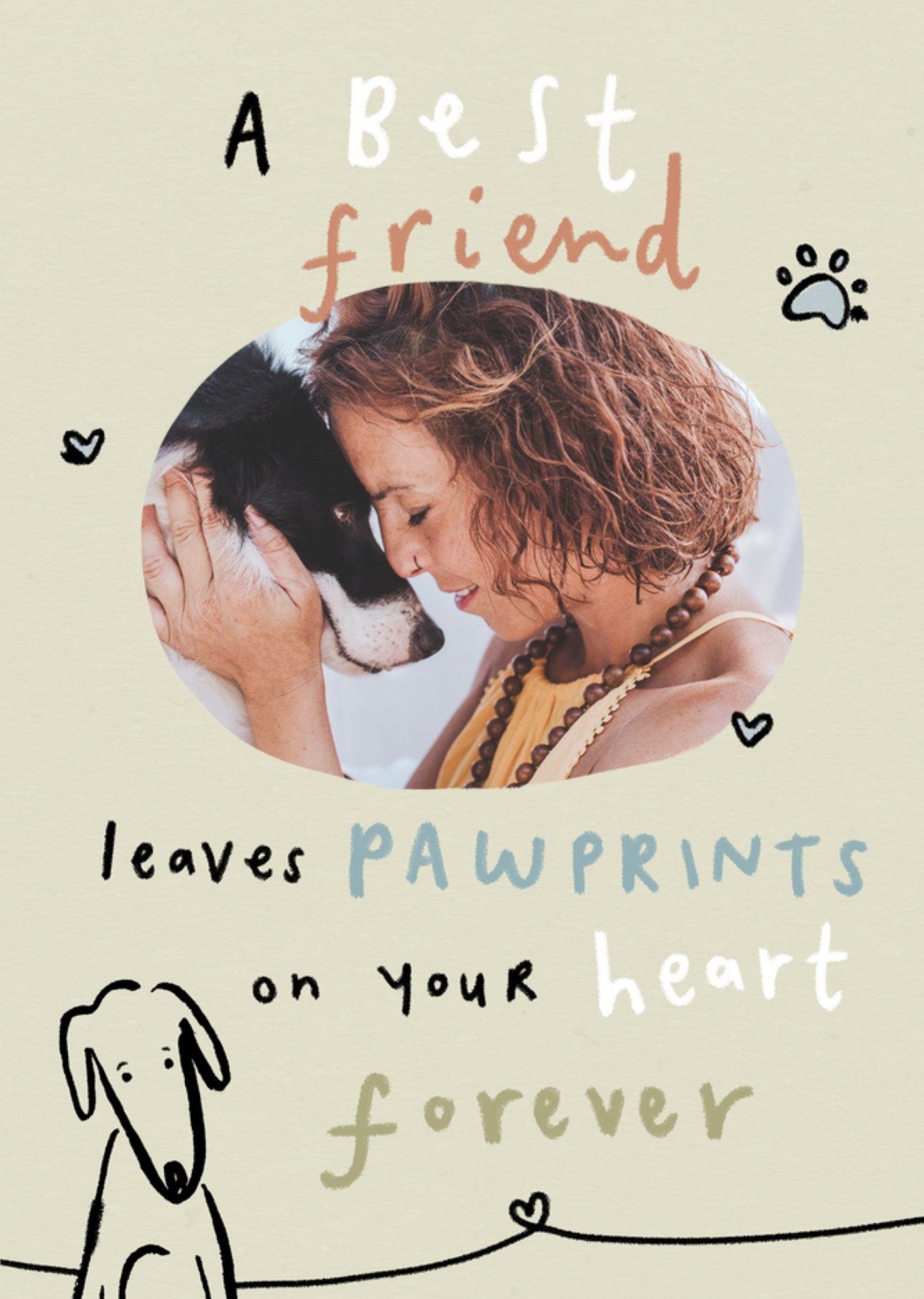 Pawprints On Your Heart Photo Upload Card Ecard