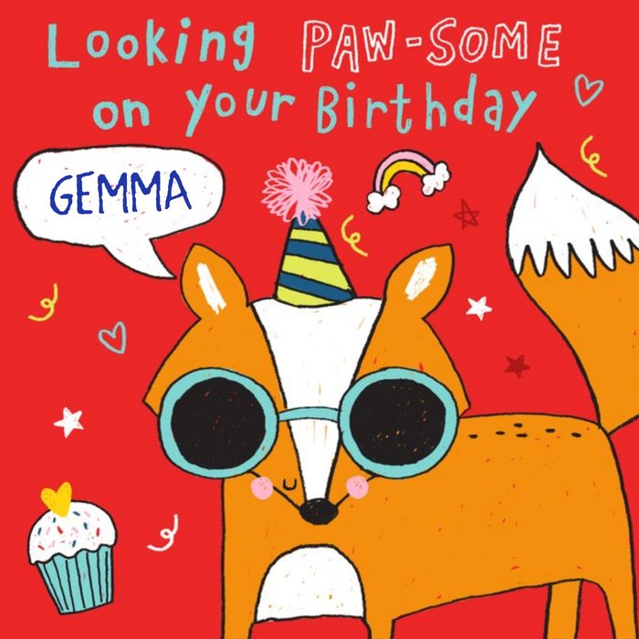 Oodles Pawsome Birthday Personalised Card