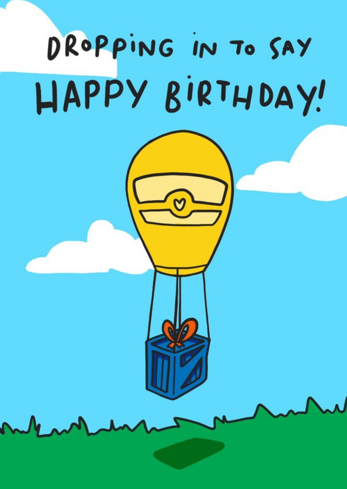 Moonpig Gaming Loot Drop Dropping In To Say Happy Birthday Card, Large