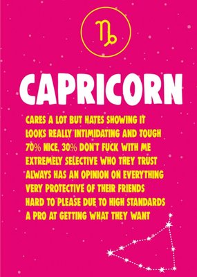 Cheeky Chops Capricorn Star Sign Birthday Card