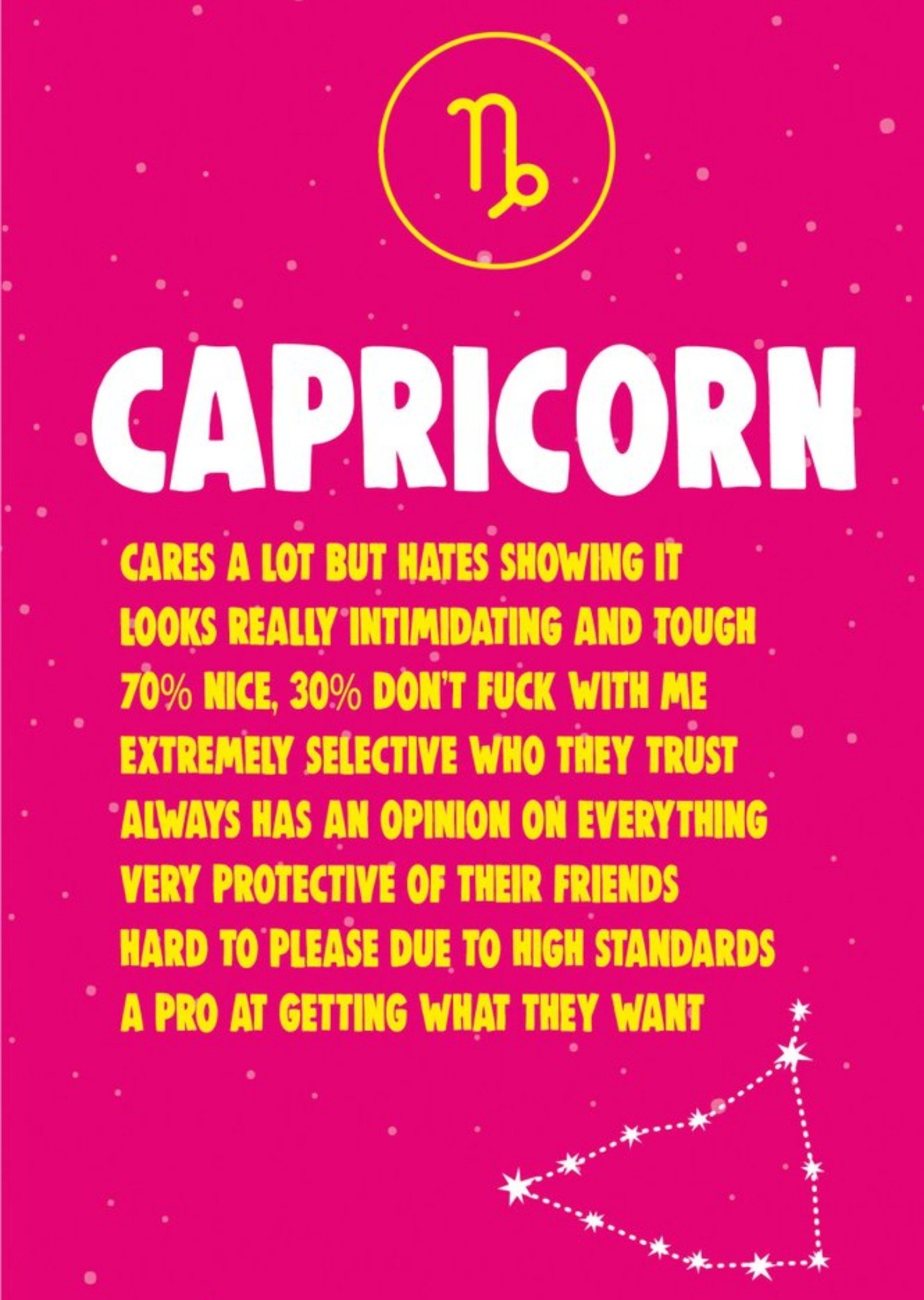 Cheeky Chops Capricorn Star Sign Birthday Card Ecard