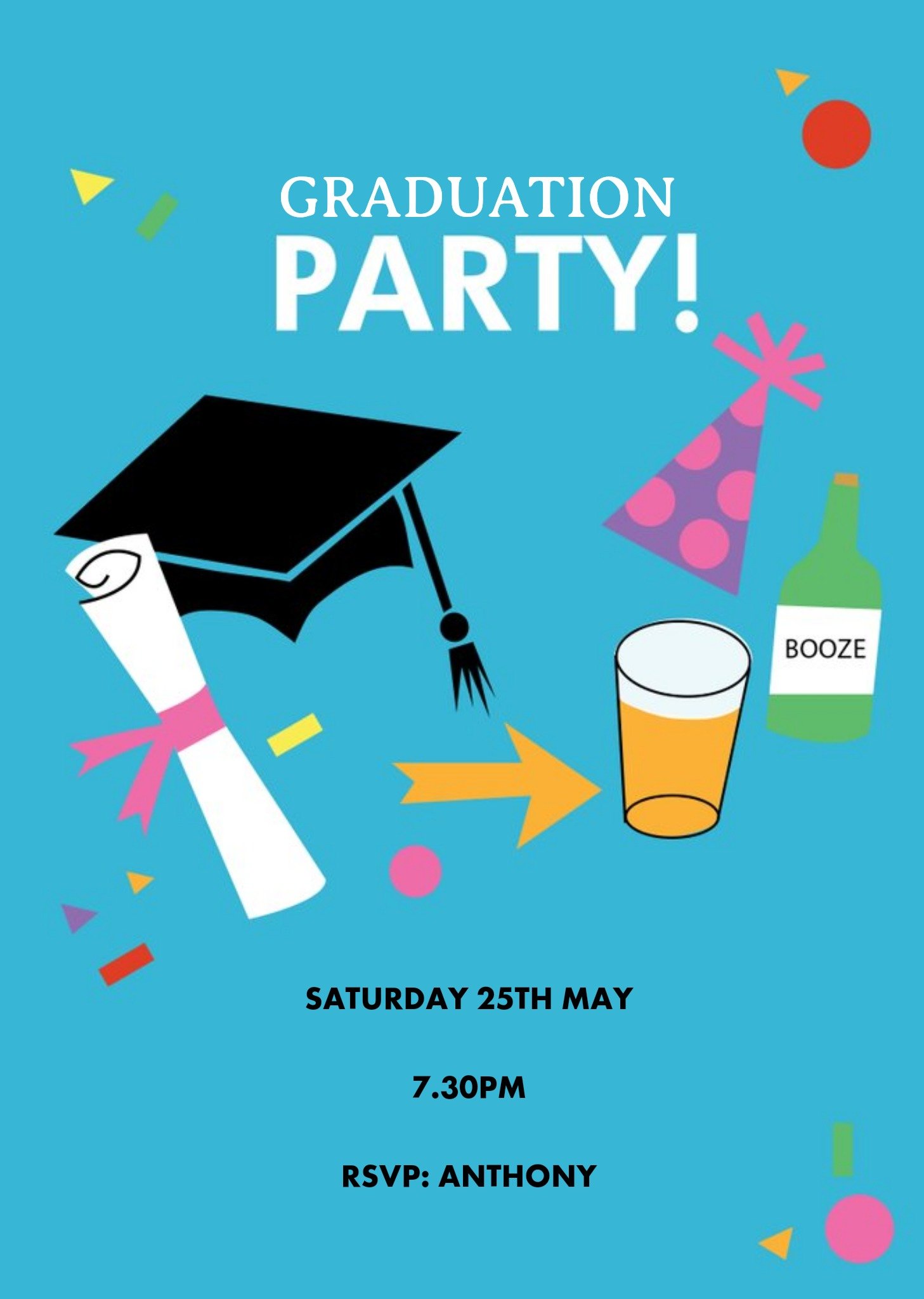 Personalised Graduation Party Invitation Ecard