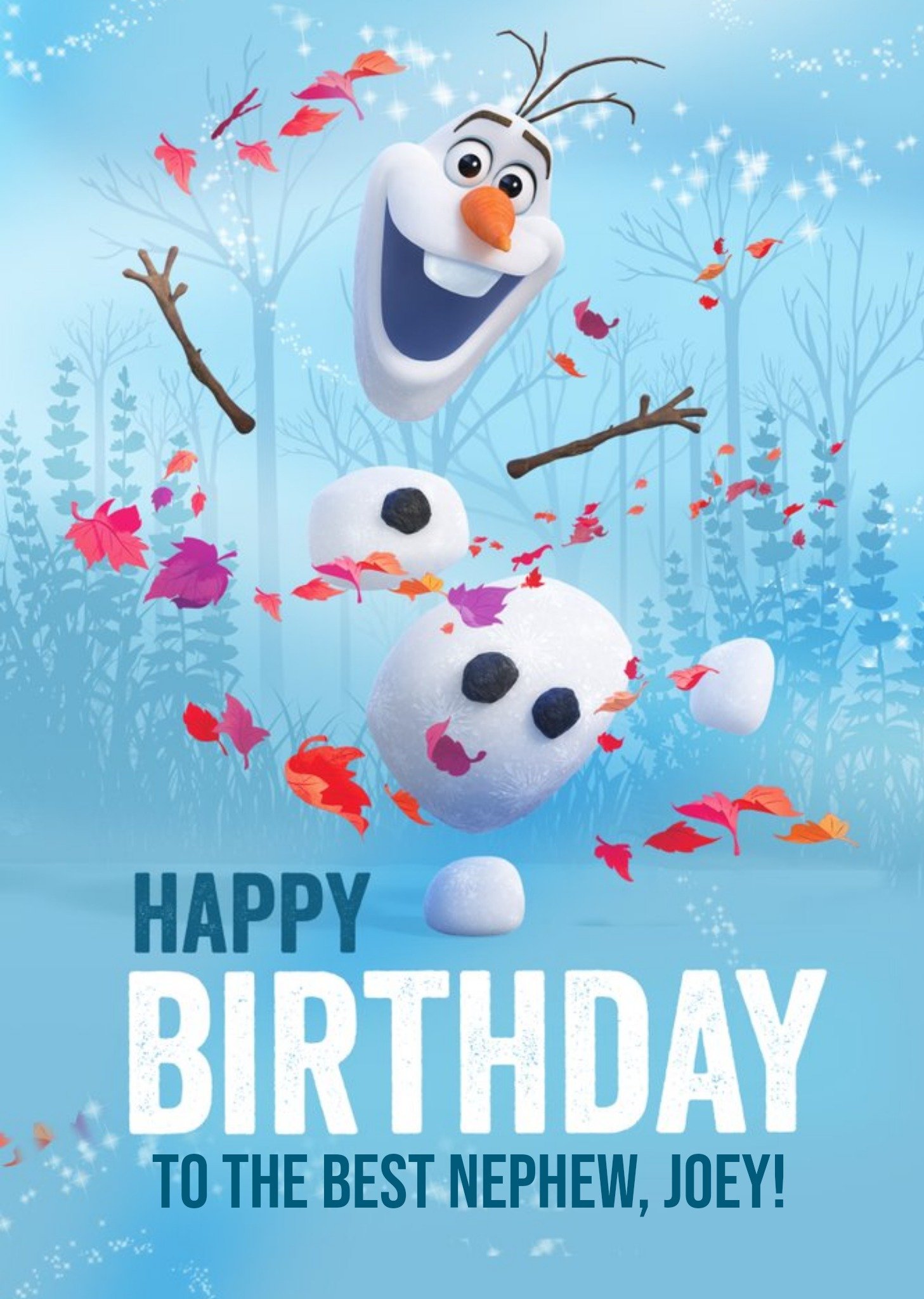 Disney Frozen 2 Olaf Best Nephew Birthday Card, Large
