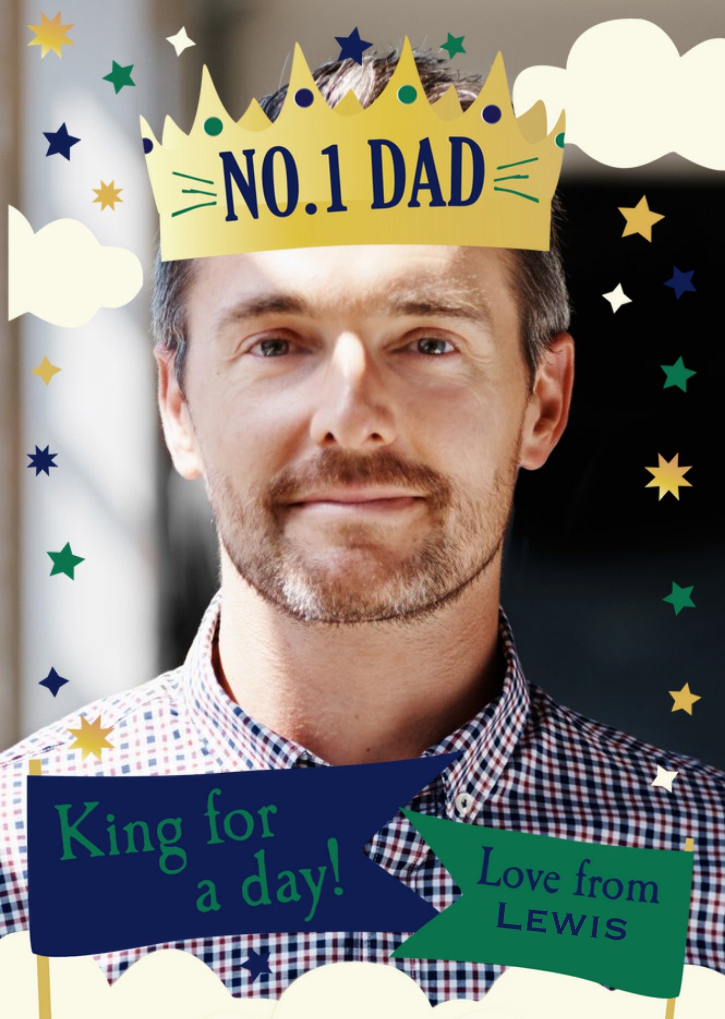 King For A Day No. 1 Dad Photo Card Ecard