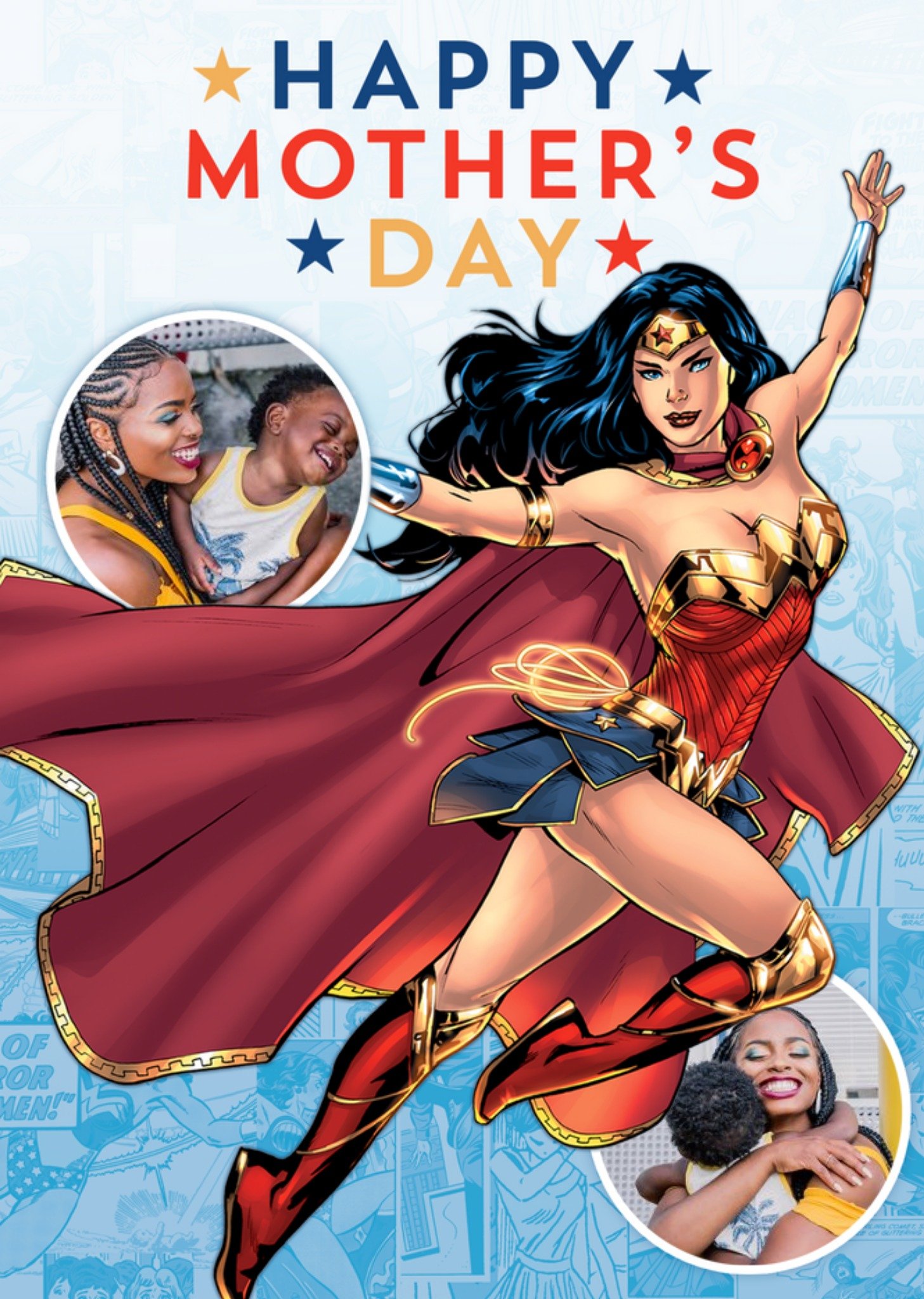 Wonder Woman Happy Mother's Day Photo Upload Card Ecard