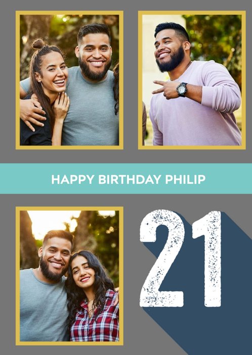 Happy 21st Birthday Photo Upload Card