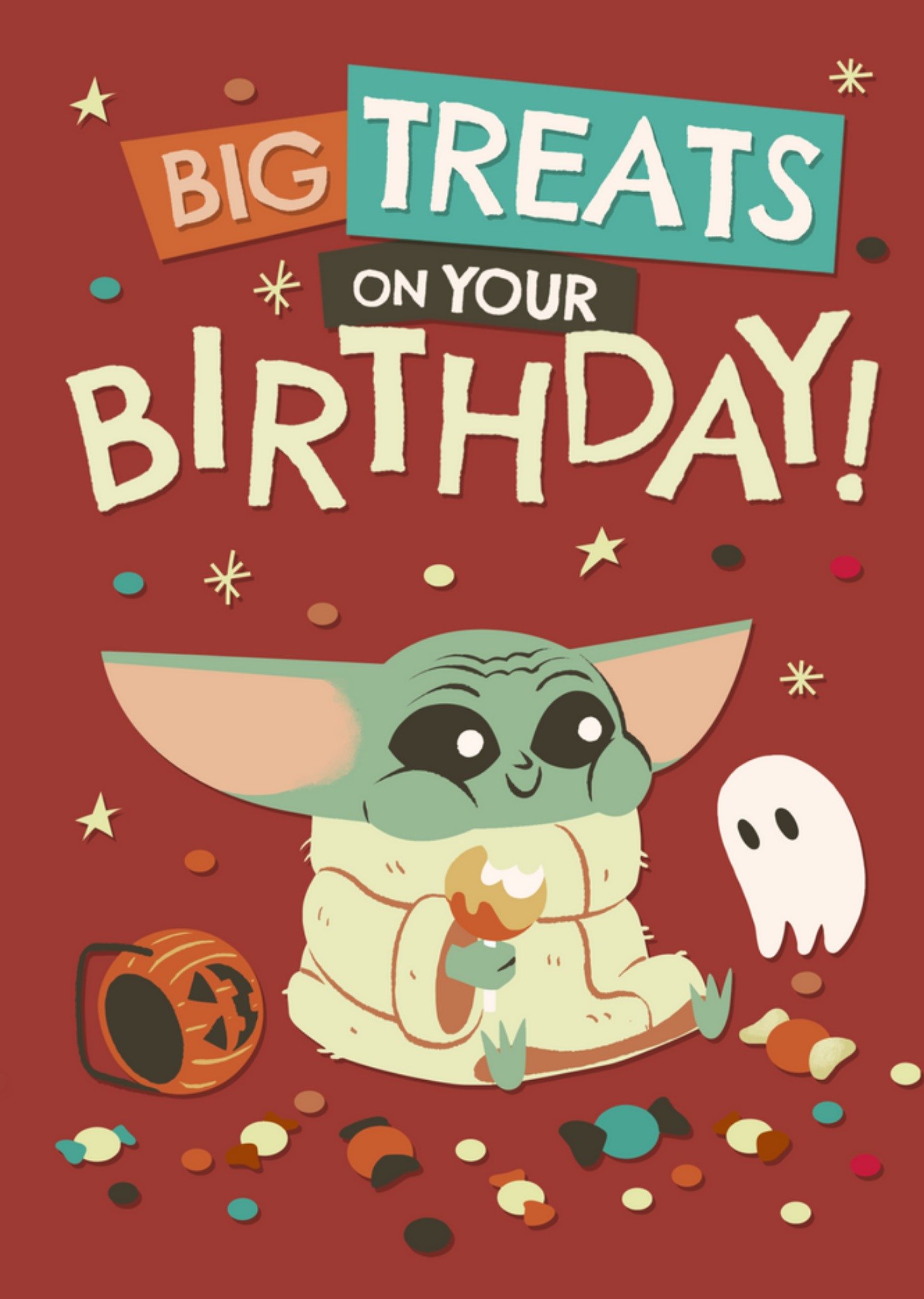 Disney Star Wars The Mandalorian Big Treats On Your Birthday Card, Large