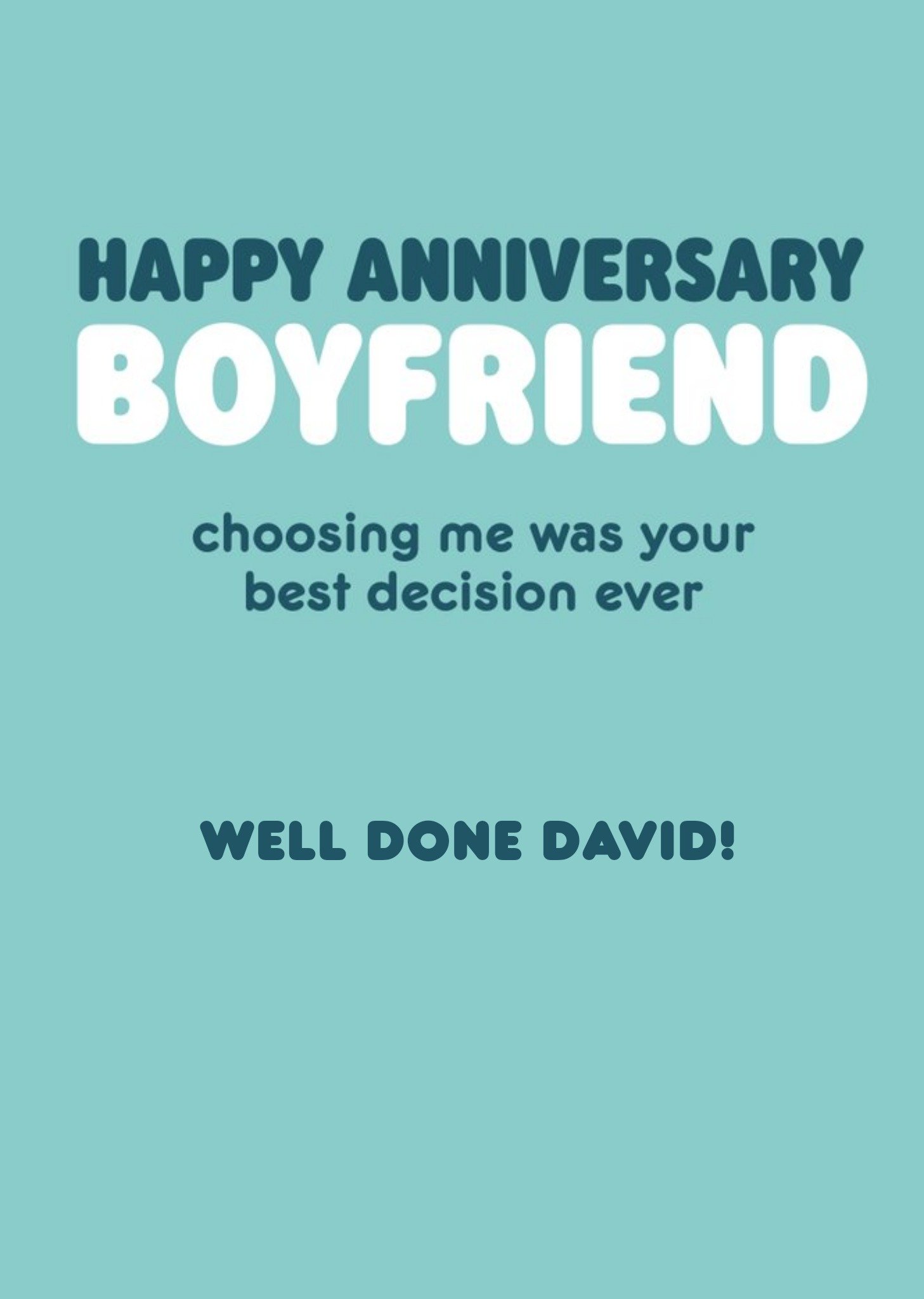 Happy Anniversary Boyfriend Humour Quote Anniversary Card