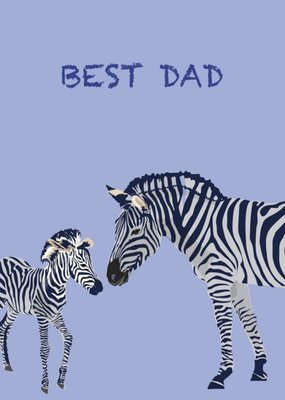 Illustrated Zebras Best Dad Card