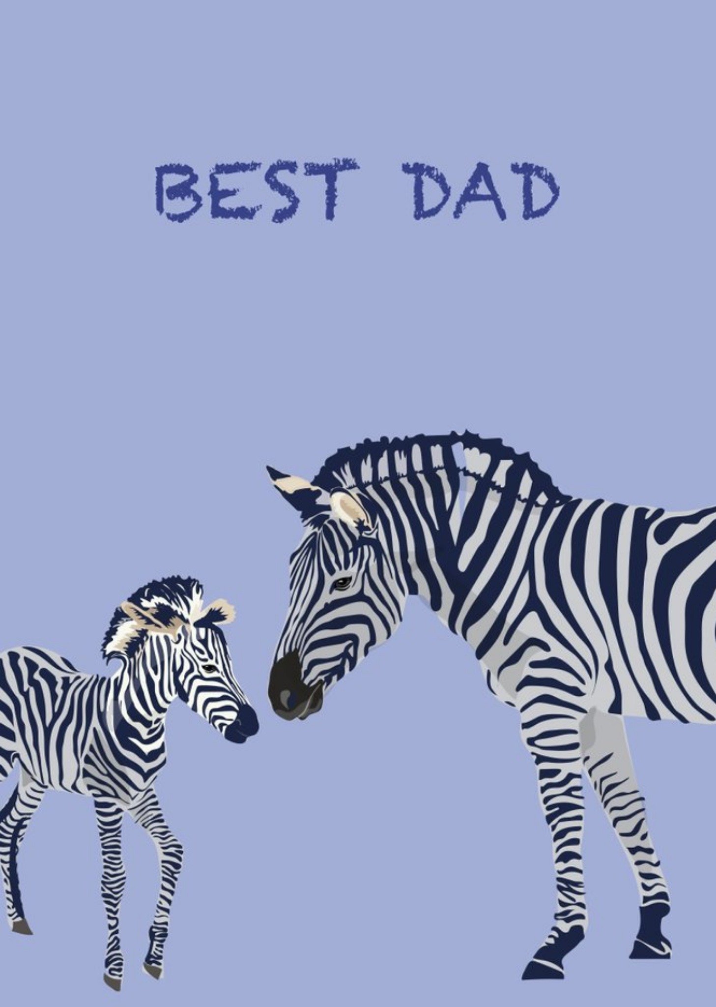 Moonpig Illustrated Zebras Best Dad Card, Large
