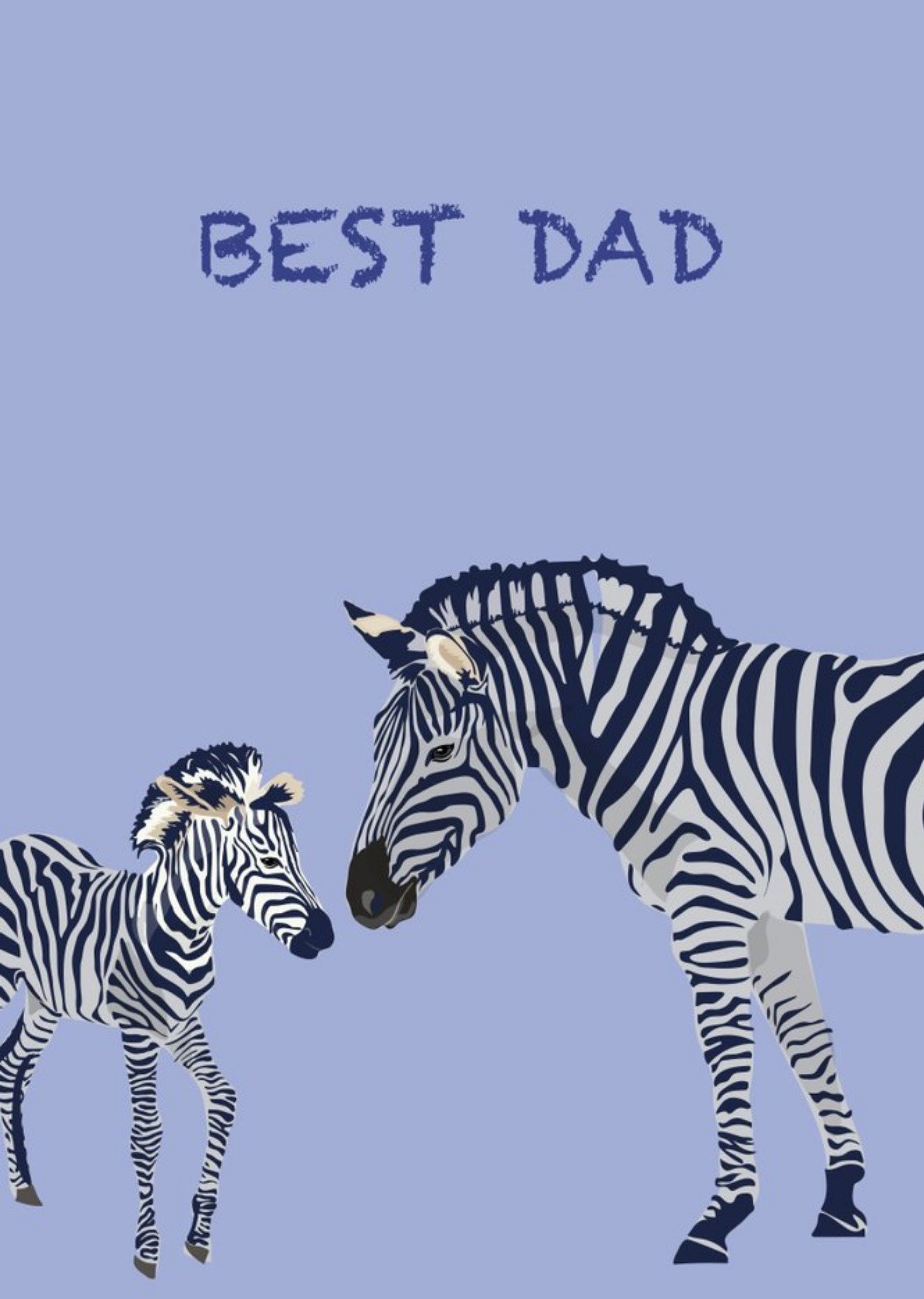 Illustrated Zebras Best Dad Card Ecard