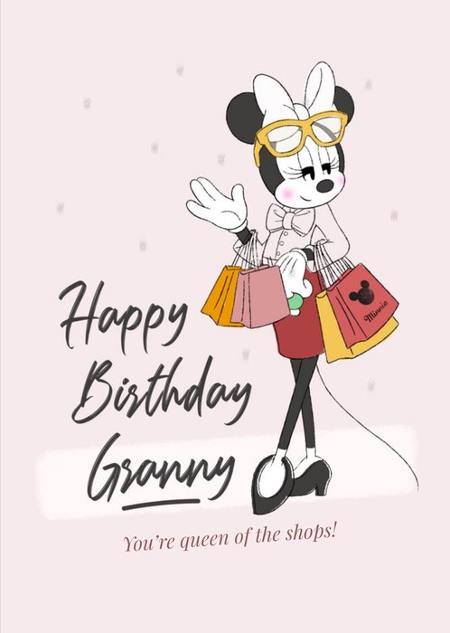 Disney Mickey Mouse Granny Queen Of The Shops Birthday Card