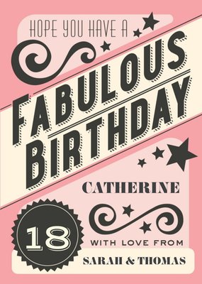 Hope You Have A Fabulous Birthday Personalised Card