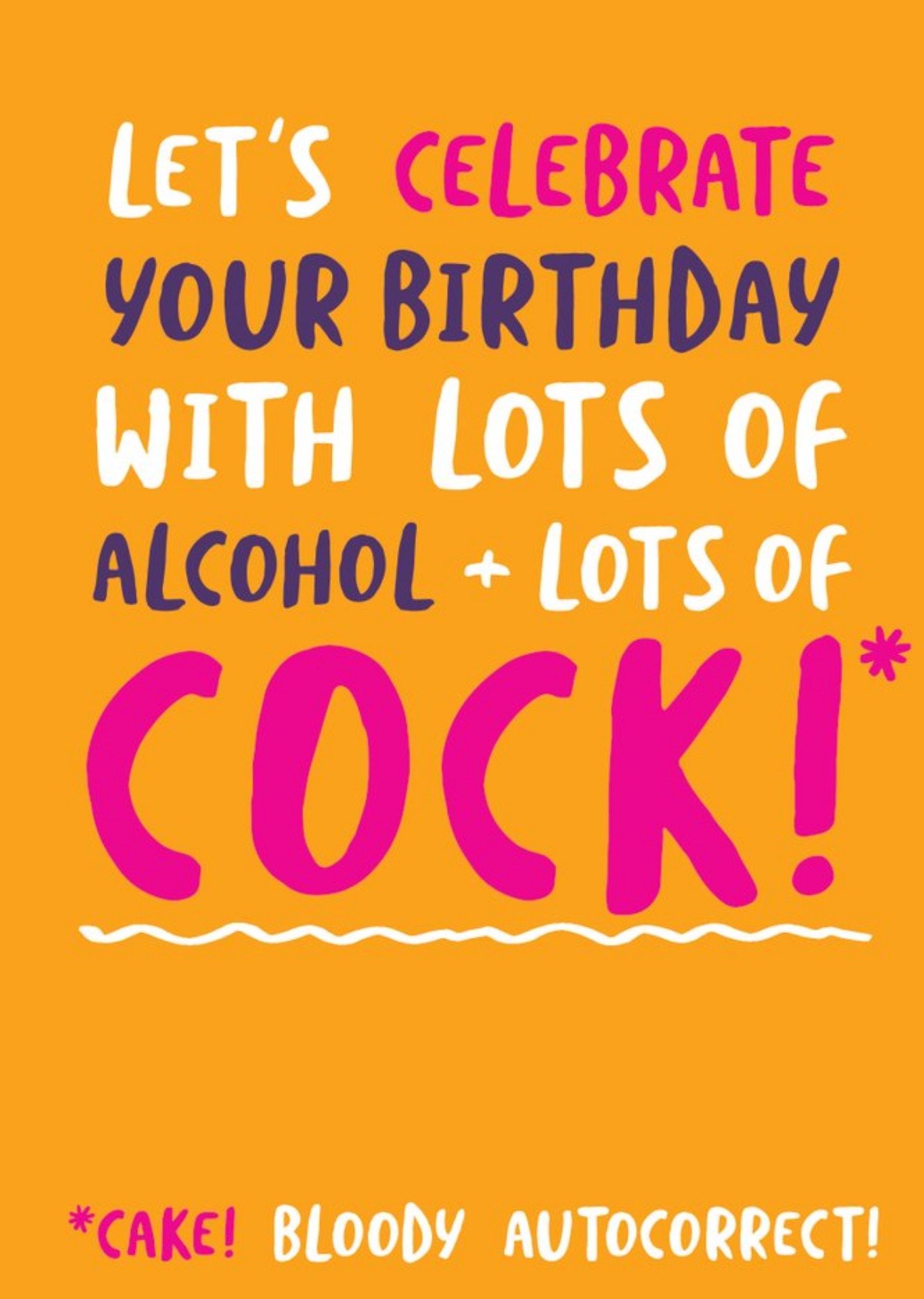 Moonpig Banter Funny Typographic Naughty Birthday Card, Large