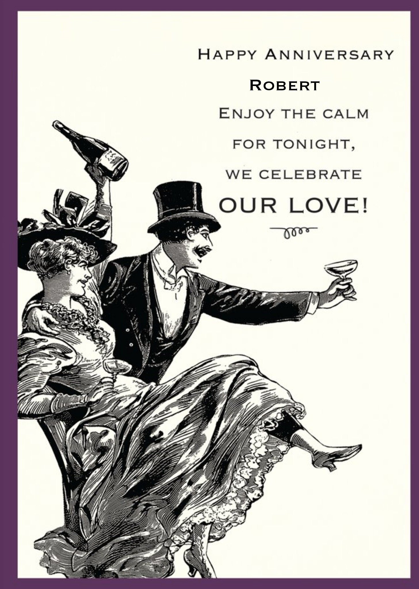 Vintage Enjoy The Calm Personalised Happy Anniversary Card Ecard