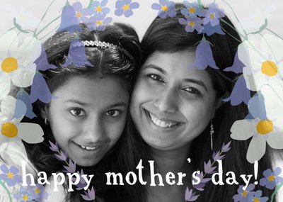 Mother's Day Card - Photo Upload Card - Pretty Flowers