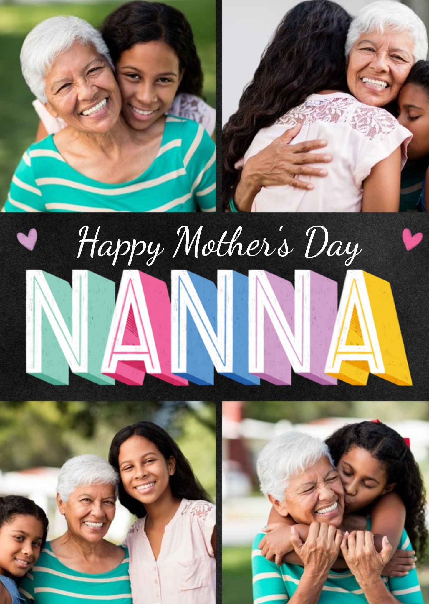 Moonpig Typographic Happy Mothers Day Nanna Photo Upload Mothers Day Card Ecard