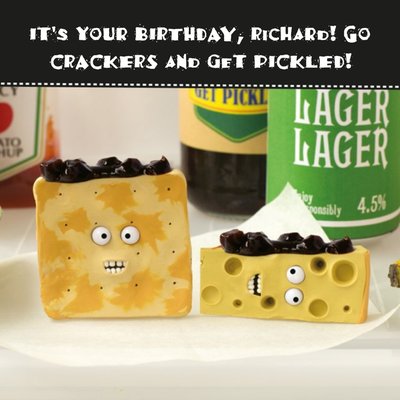 Go Crackers And Get Pickled Personalised Happy Birthday Card