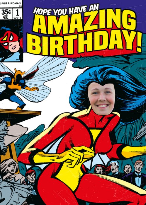 Marvel Hope You Have An Amazing Birthday! Face Upload Card