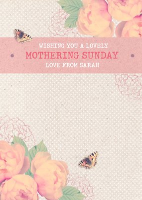 Mother's Day Card Mum Mothering Sunday Peony Card