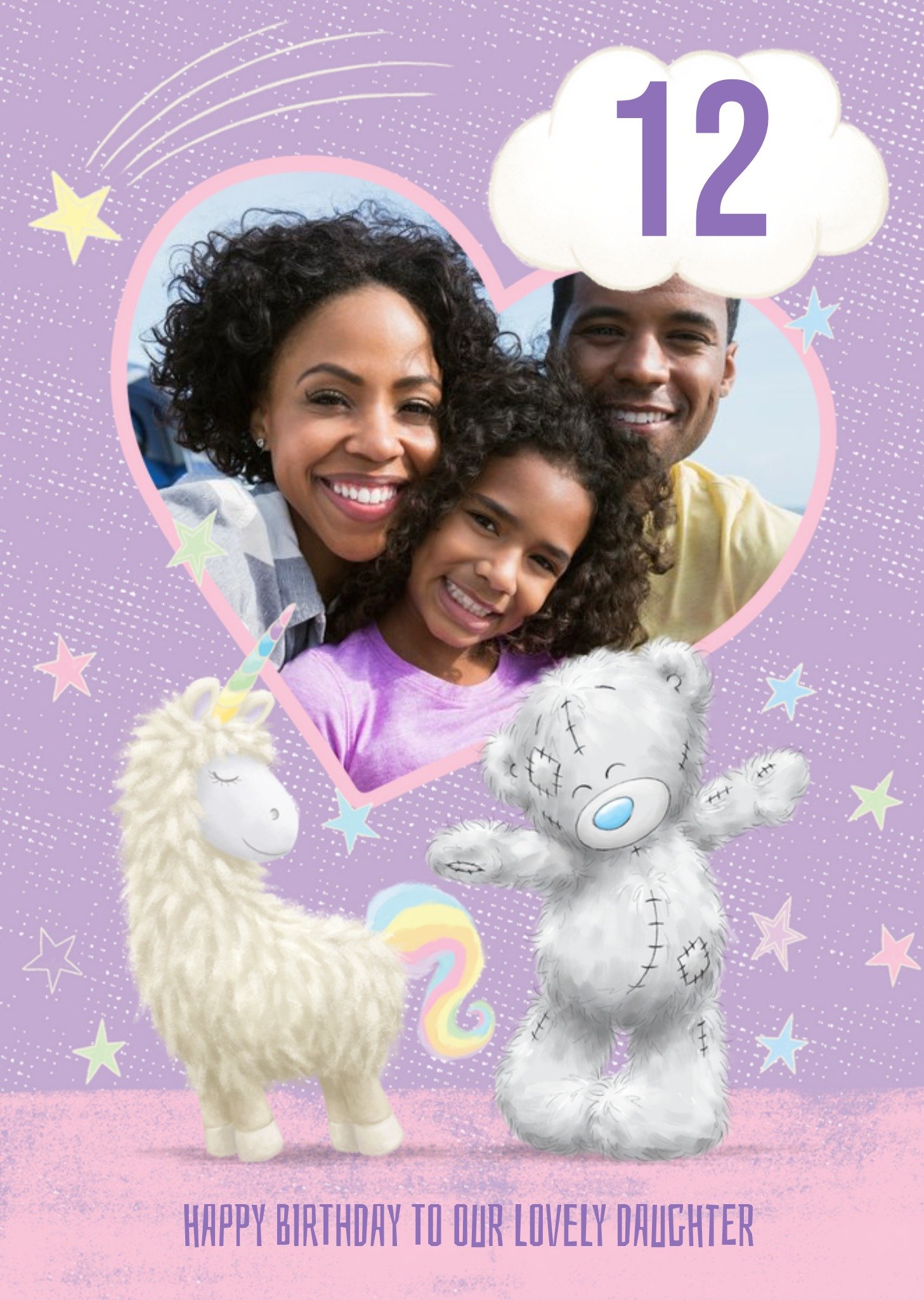 Me To You Cute Tatty Teddy Birthday Card - Daughter - Photo Upload, Large