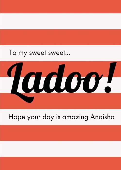 Eastern Print My Sweet Ladoo Birthday Card