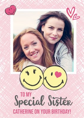 Smiley World Special Sister Photo Upload Card
