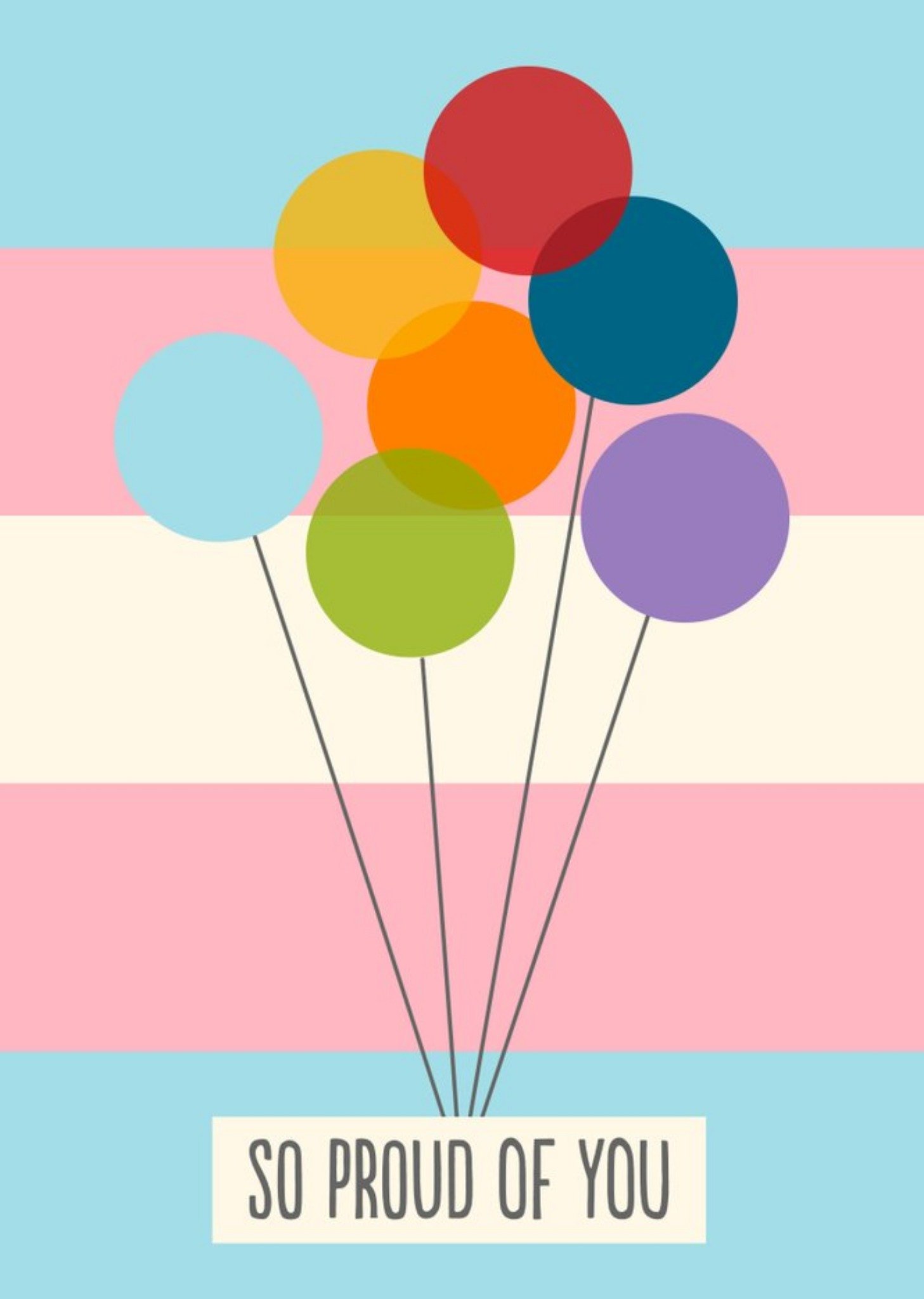 Inclusive Non Gender Rainbow Balloons So Proud Of You Card Ecard