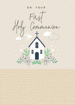 Illustrated Church First Holy Communion Card
