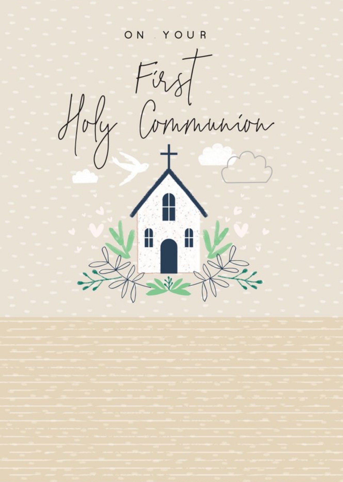 Moonpig Illustrated Church First Holy Communion Card, Large