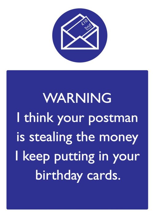 Funny Stealing Money Postman Theft Birthday Card