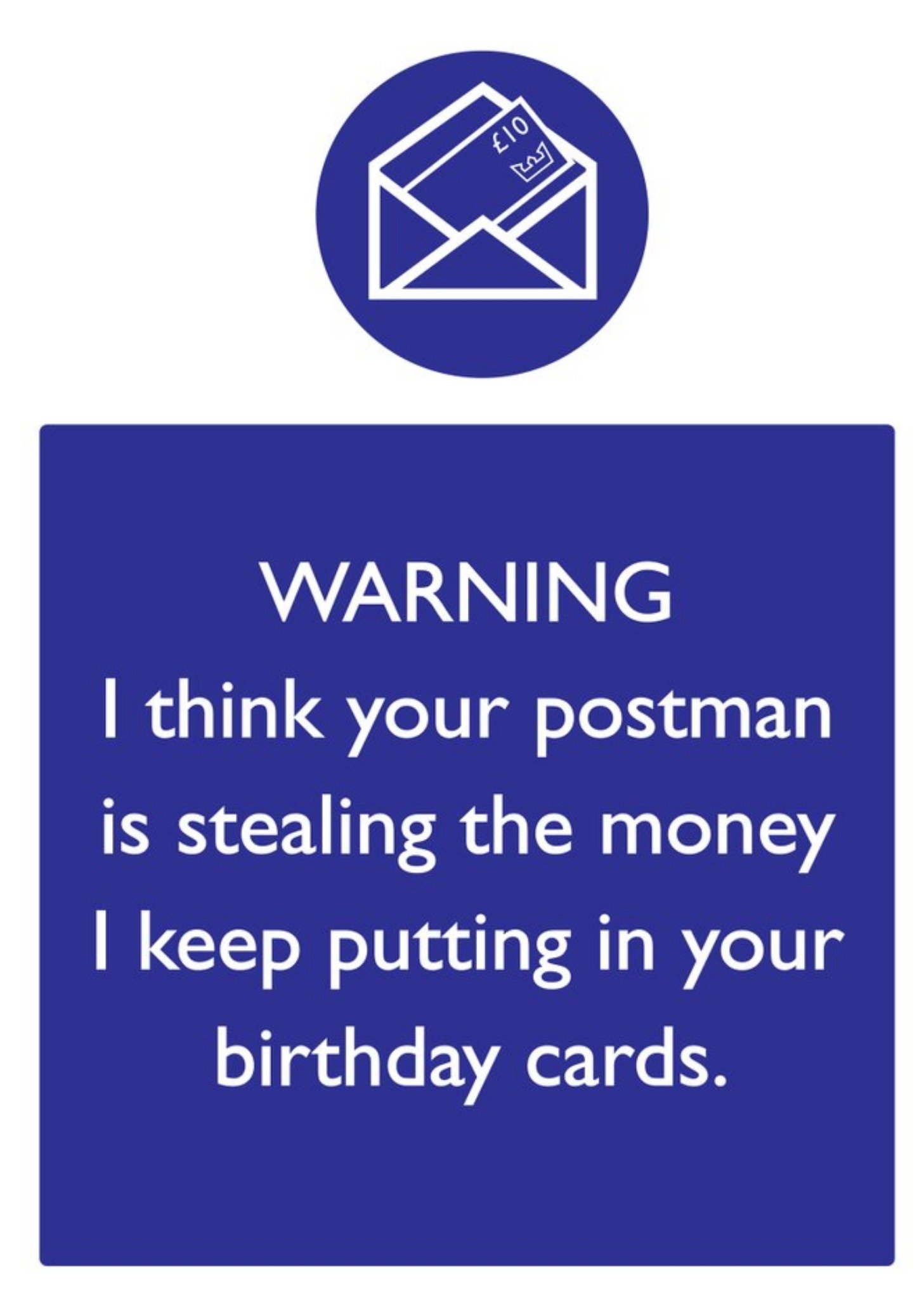 Brainbox Candy Funny Stealing Money Postman Theft Birthday Card, Large