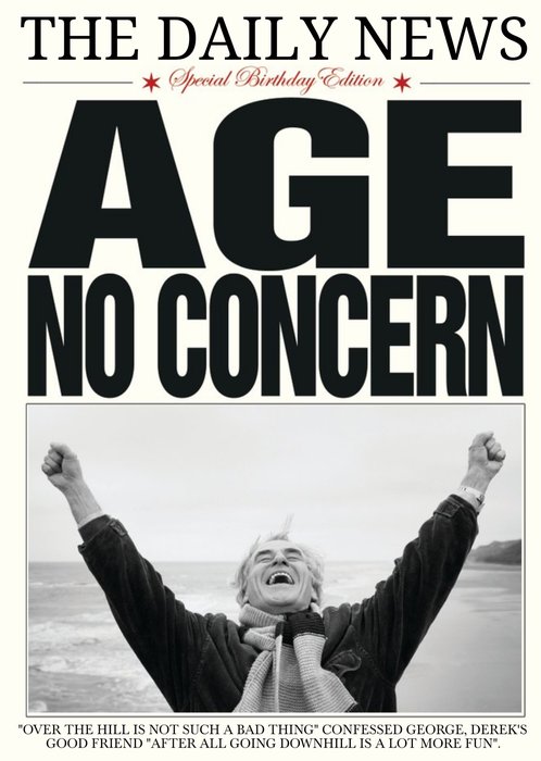 The Daily News Age No Concern Personalised Birthday Card