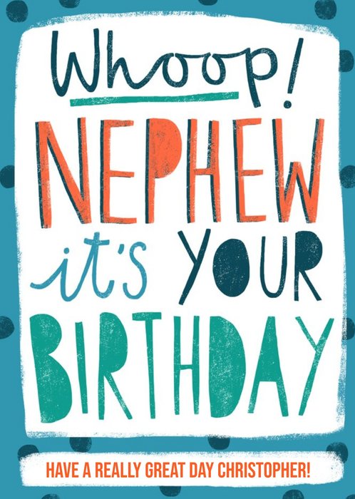 Whoop! NEPHEW it's your Birthday - Birthday Card