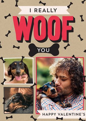 I Really Woof You Dog Valentine's Day Photo Card