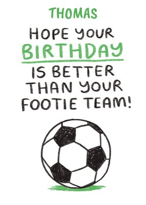 Cheeky Footie Birthday Card