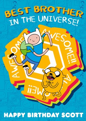 Adventure Time Best Brother In The Universe Happy Birthday Personalised Card