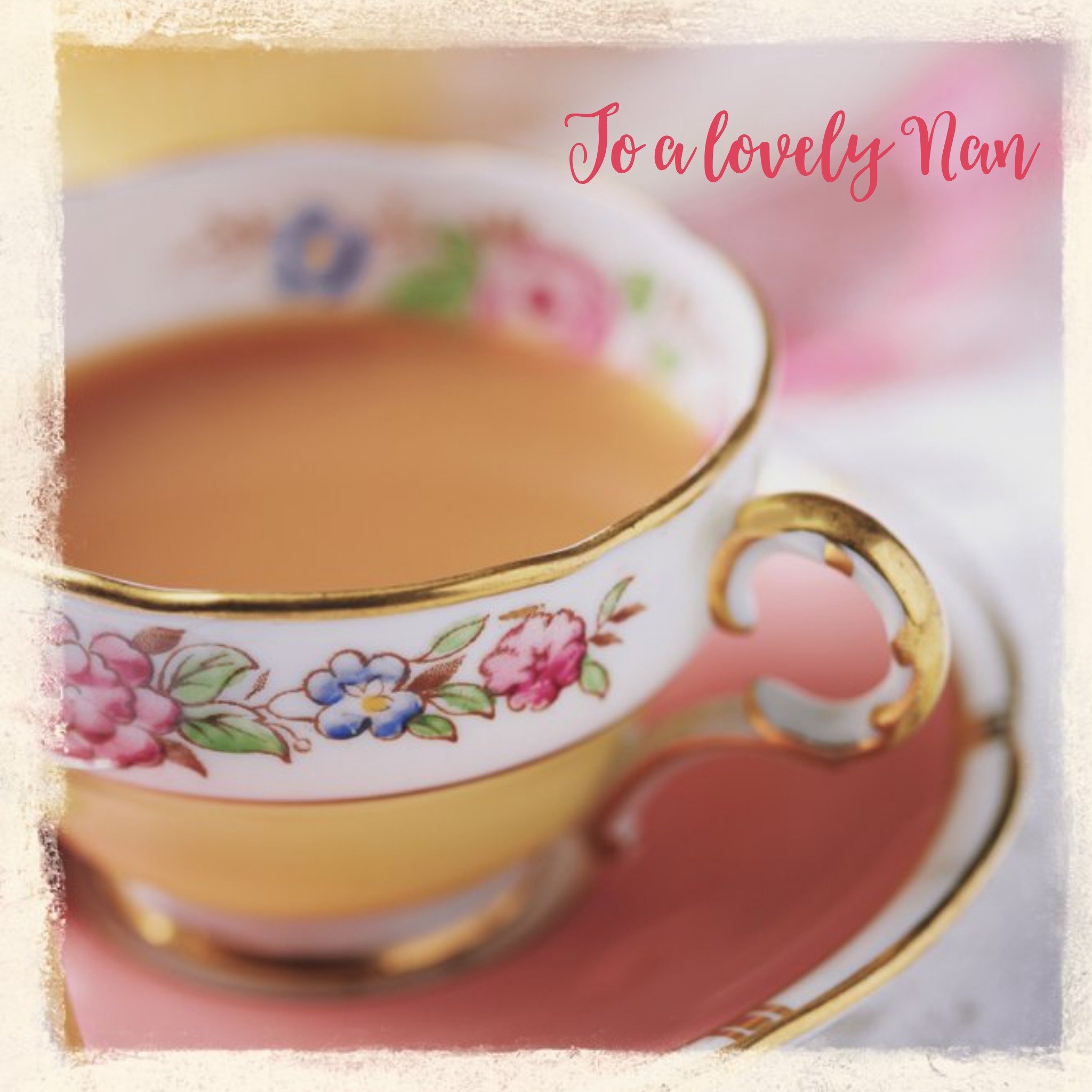 Moonpig Pretty Floral Teacup To A Lovely Nan On Mother's Day Card, Large