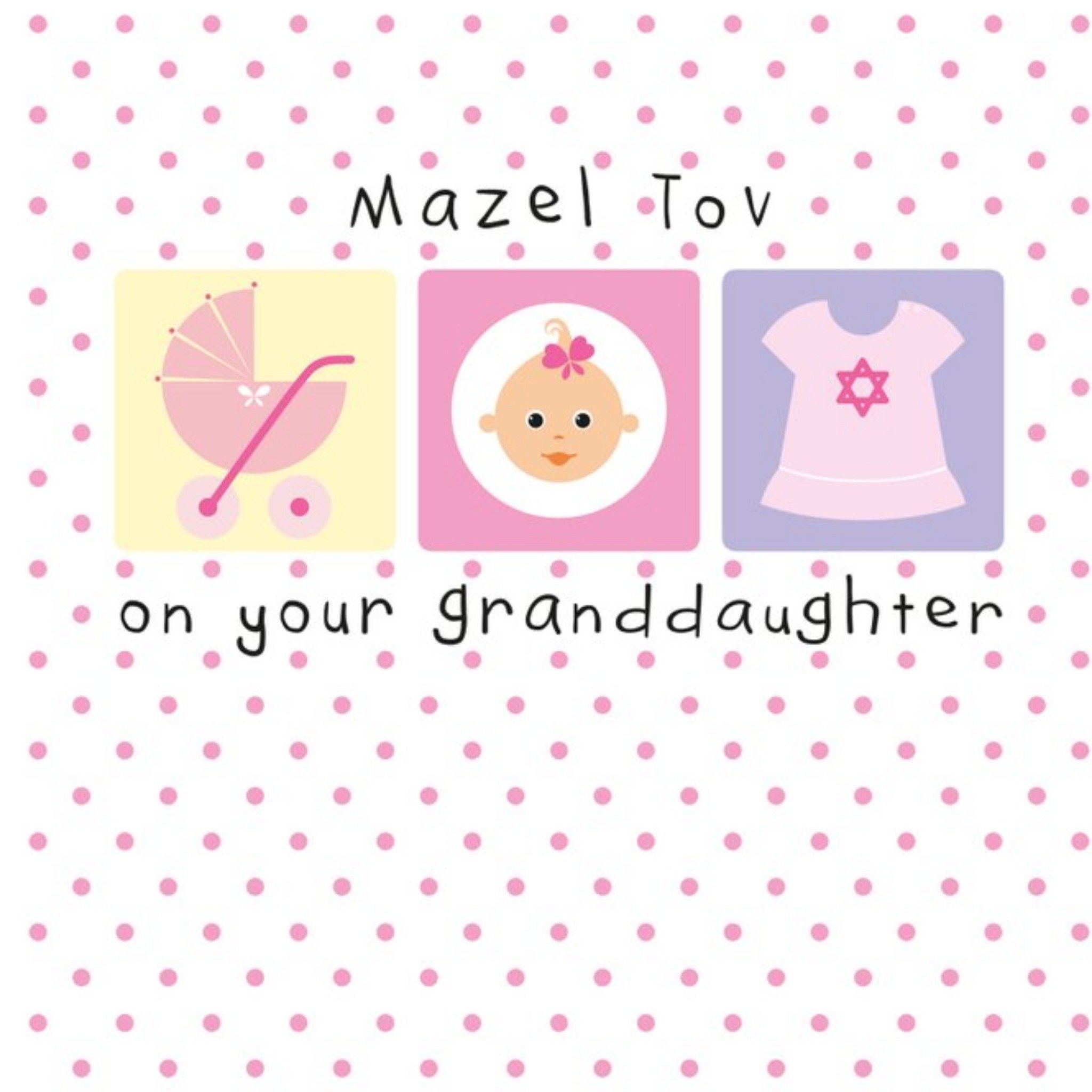 Moonpig Pink Spotty Mazel Tov On Your Granddaughter Card, Large