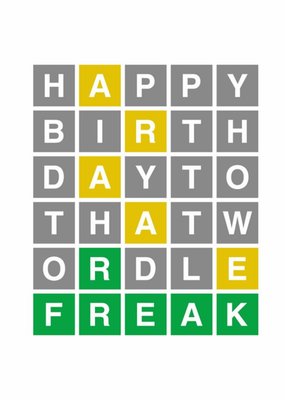 Word Game Funny Freak Birthday Card