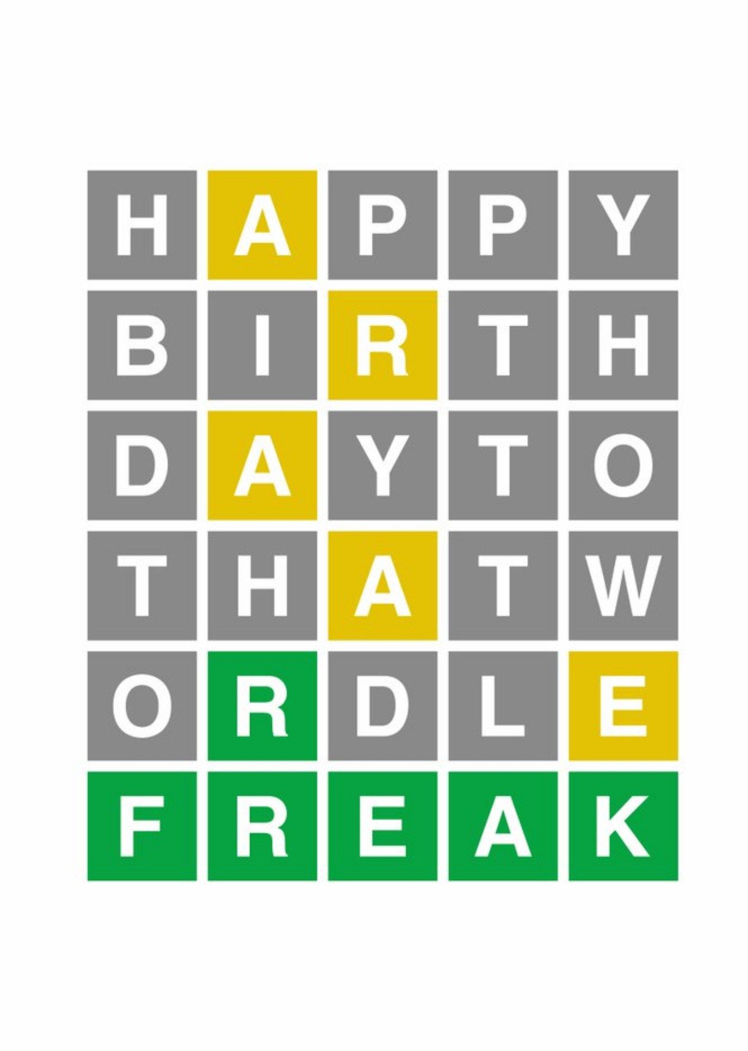 Word Game Funny Freak Birthday Card Ecard