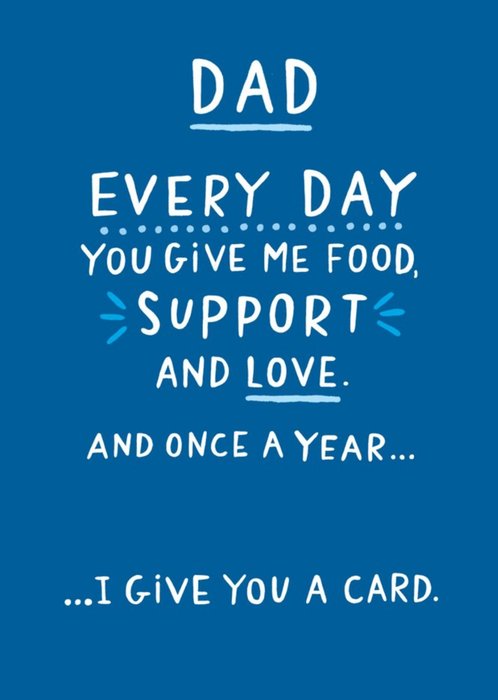UKG Food Support Love Funny Father's Day Card